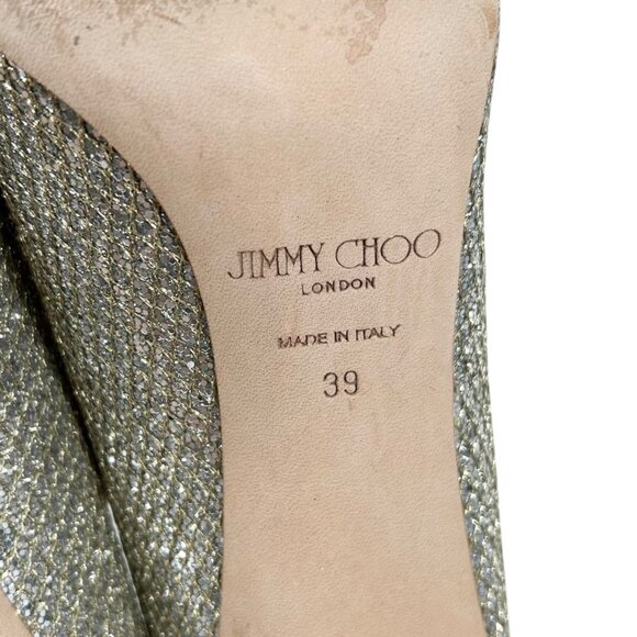 Jimmy Choo Romy 85 Champagne Glitter Pointed Toe Heels - Picture 10 of 11